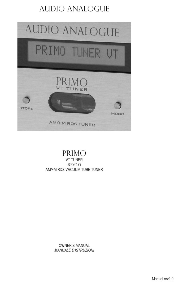 Audio Analogue PRIMO VT TUNER User manual
