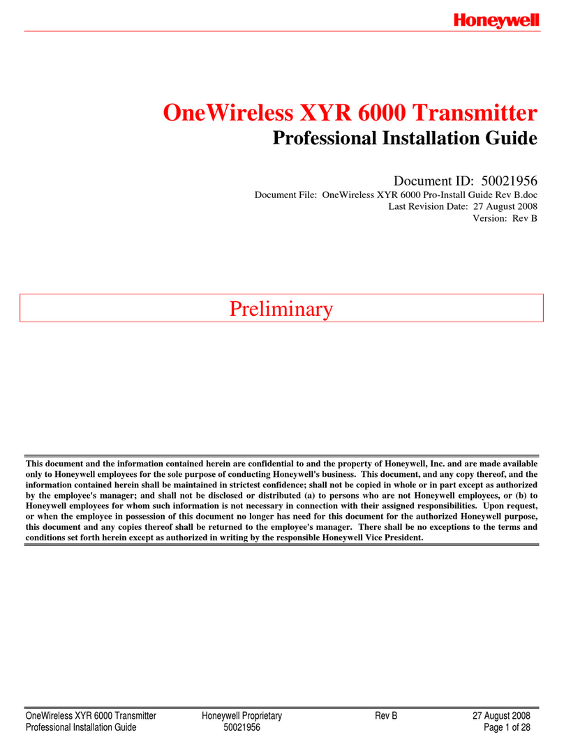 Honeywell oneWireless XYR 6000 User manual
