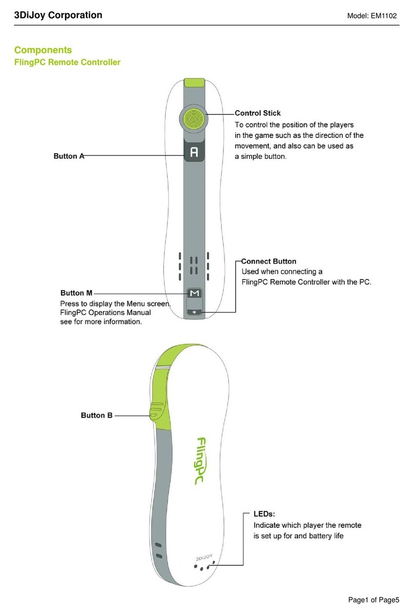 3DiJoy Corporation FlingPC EM1102 manual 3DiJoy Corporation FlingPC EM1102 manual