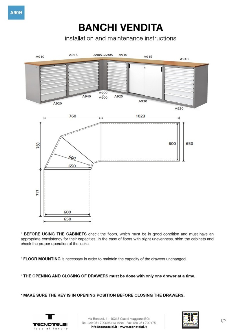 tecnotelai BANCHI VENDITA Installation and maintenance instructions