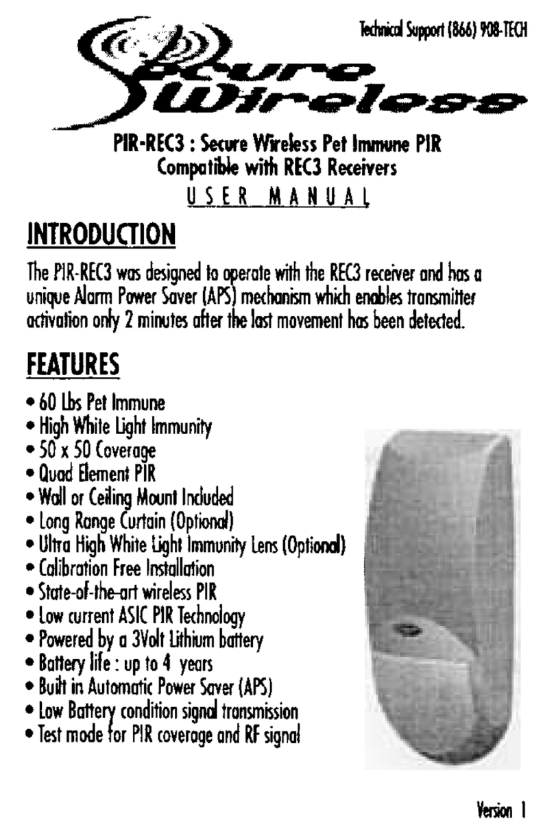 Secure Wireless PIR-REC3 user manual
