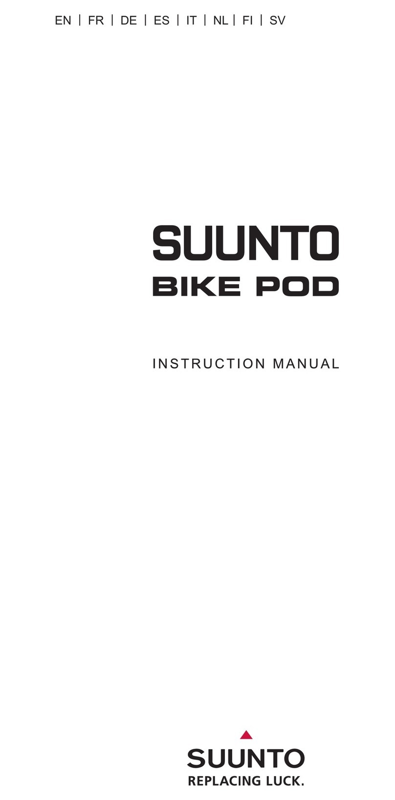 Suunto Bike Pod instruction manual