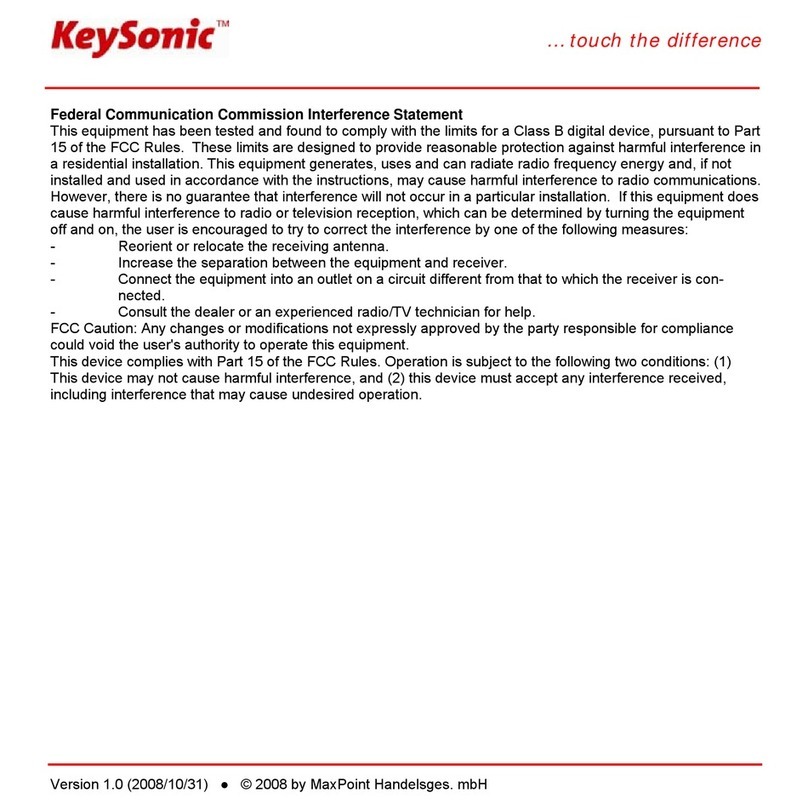 KeySonic Redhurtle KSM-1000 RFM Operation manual