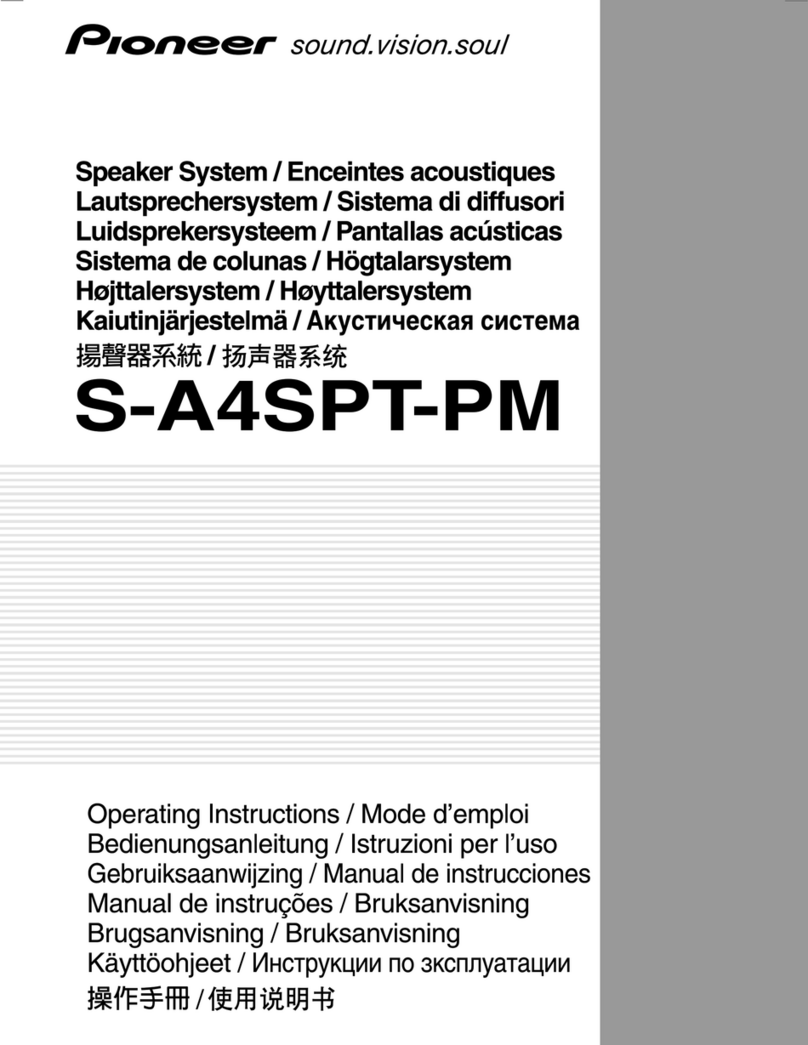 Pioneer S-A4SPT-PM User manual