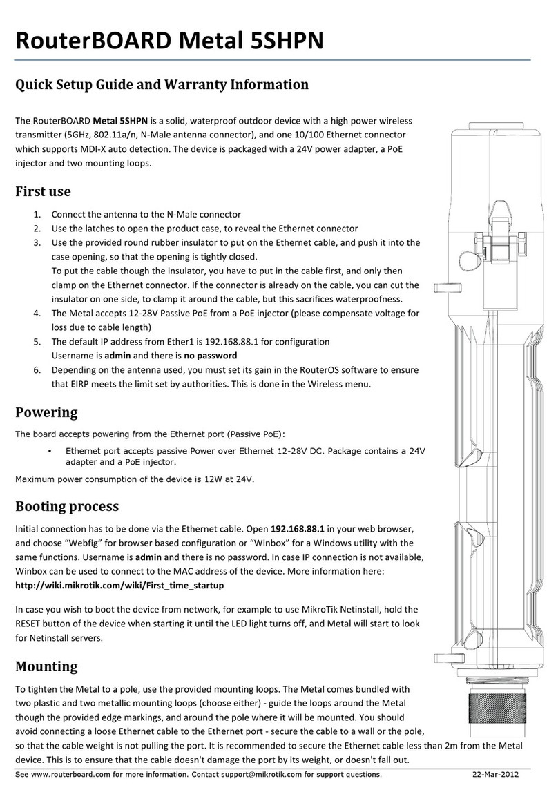 MikroTik RouterBOARD Metal 5SHPN User manual