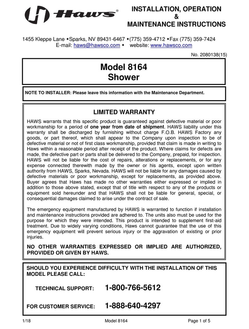 Haws 8164 Installation, operation & maintenance instructions