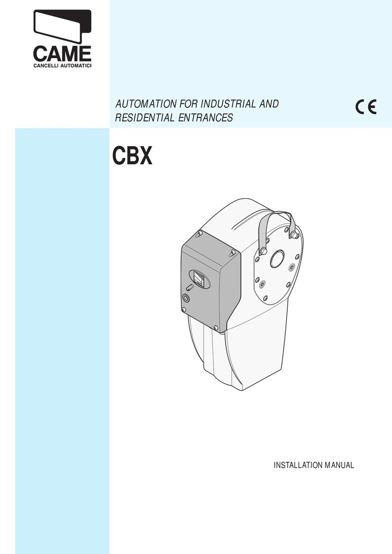 CAME CBX series installation manual CAME CBX series installation manual