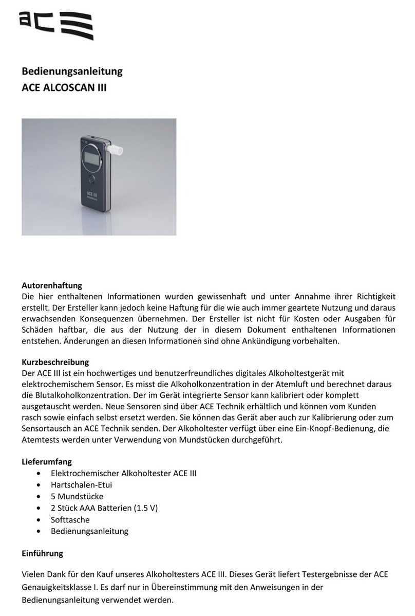 Ace ALCOSCAN III operating manual