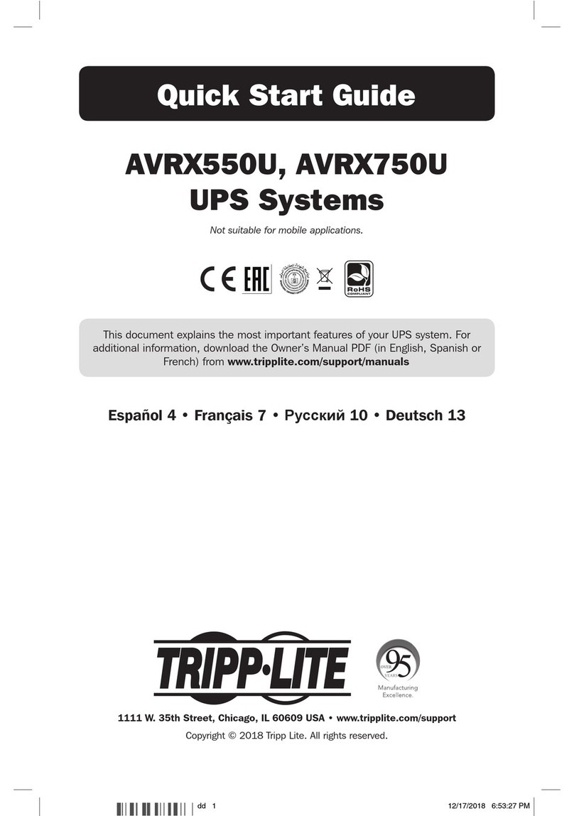 Tripp Lite AVRX550U quick start guide