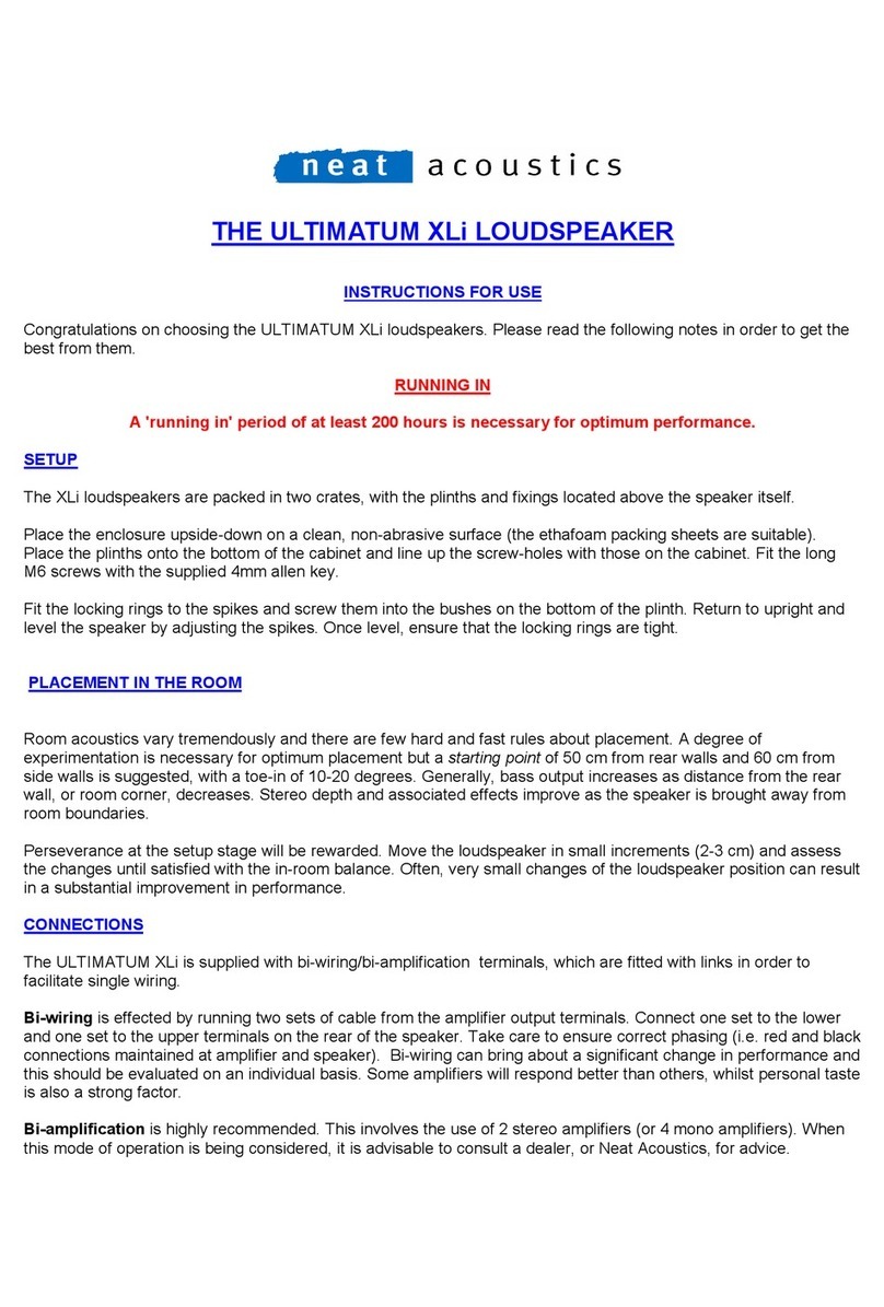 Neat Acoustics ULTIMATUM XLi Instructions for use