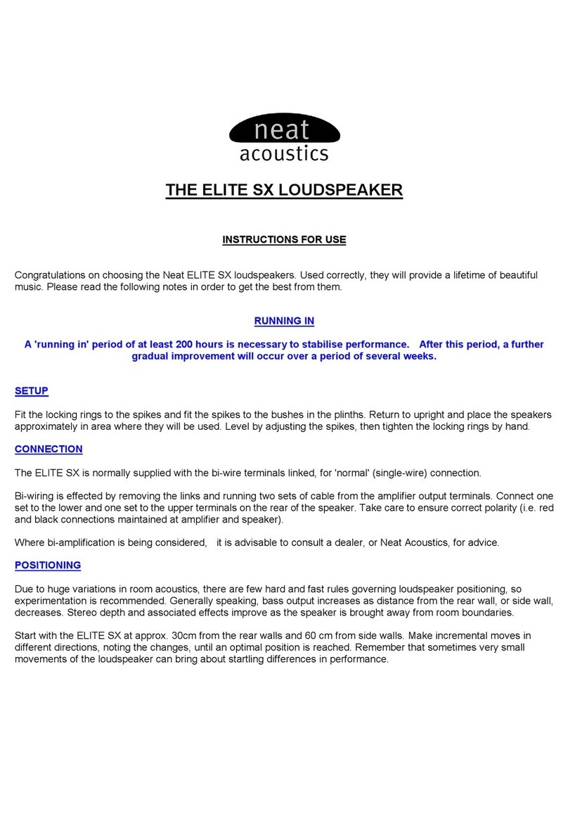 Neat Acoustics ELITE SX Instructions for use