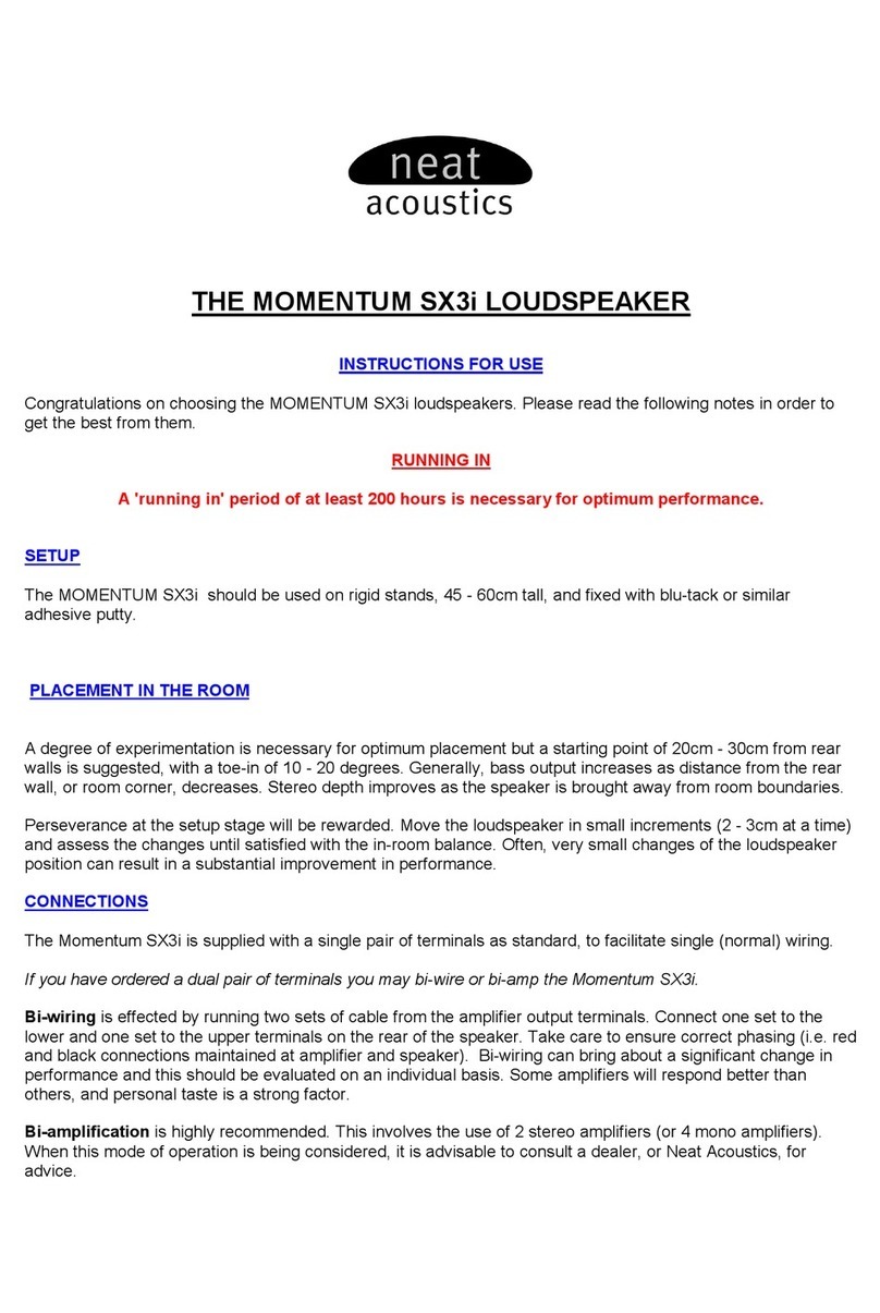 Neat Acoustics MOMENTUM SX3i Instructions for use