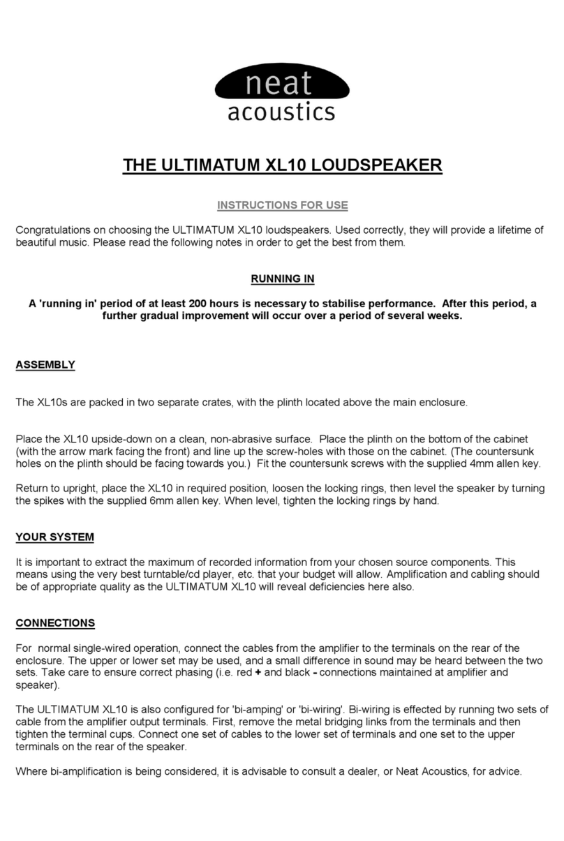 Neat Acoustics ULTIMATUM XL10 Instructions for use