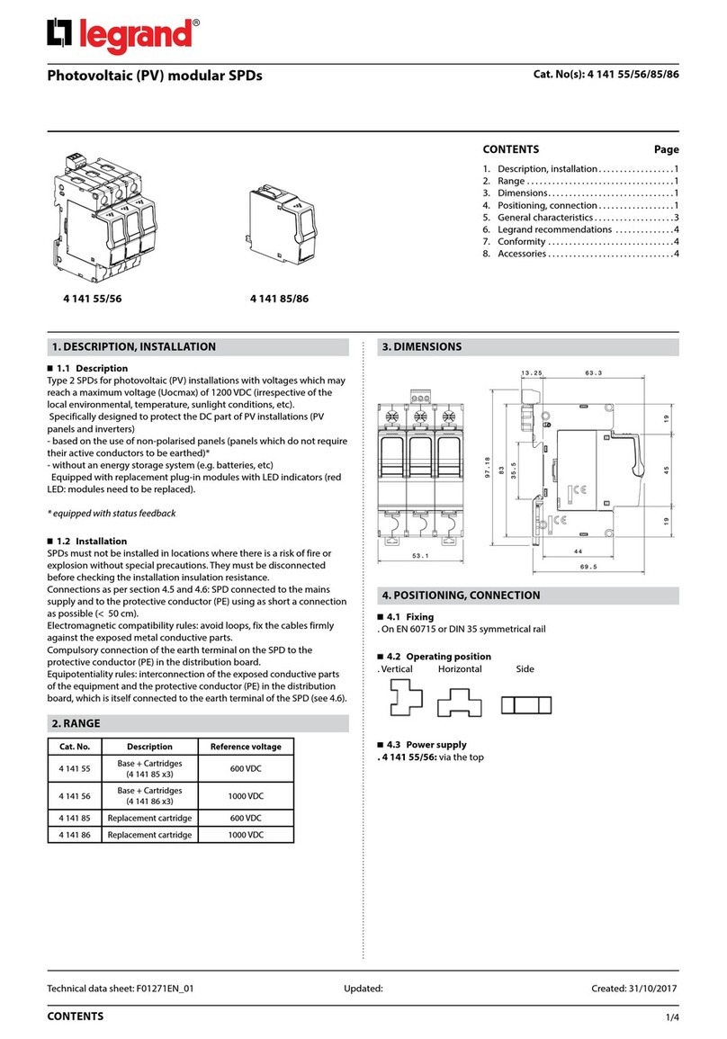 LEGRAND 4 141 55 Technical data sheet