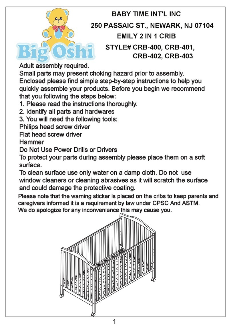 Big Oshi EMILY 2 IN 1 CRIB CRB-400 Assembly instructions