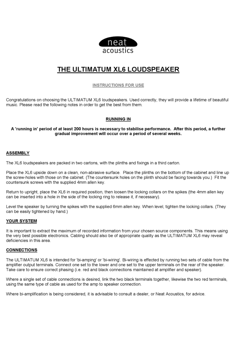 Neat Acoustics ULTIMATUM XL6 Instructions for use