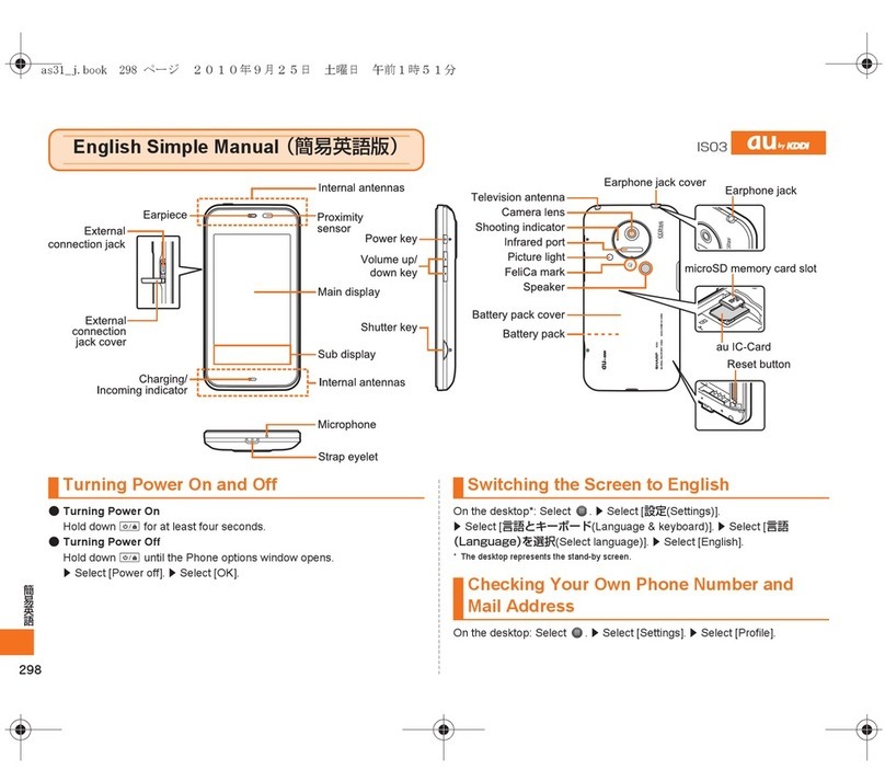 KDDI IS03 Simple manual