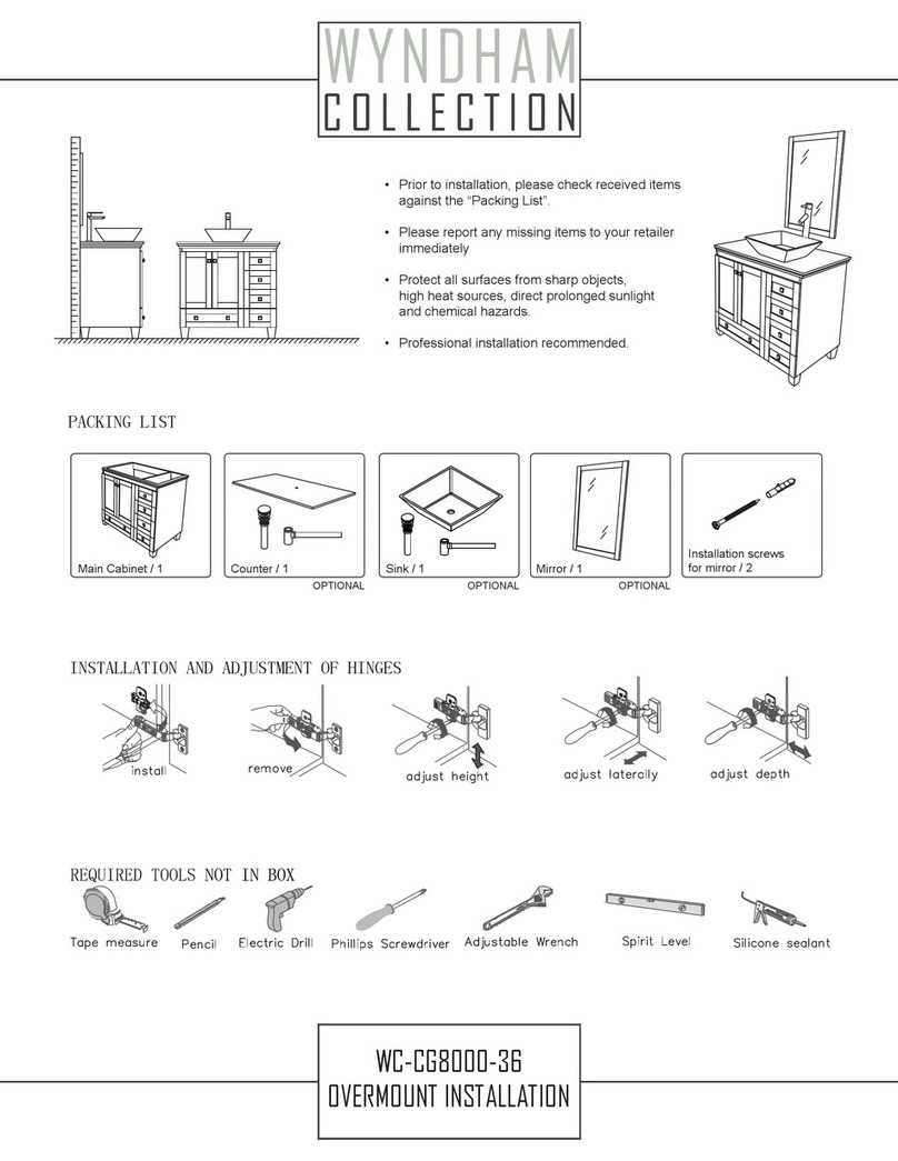Wyndham Collection OVERMOUNT WC-CG8000-36 installation instructions