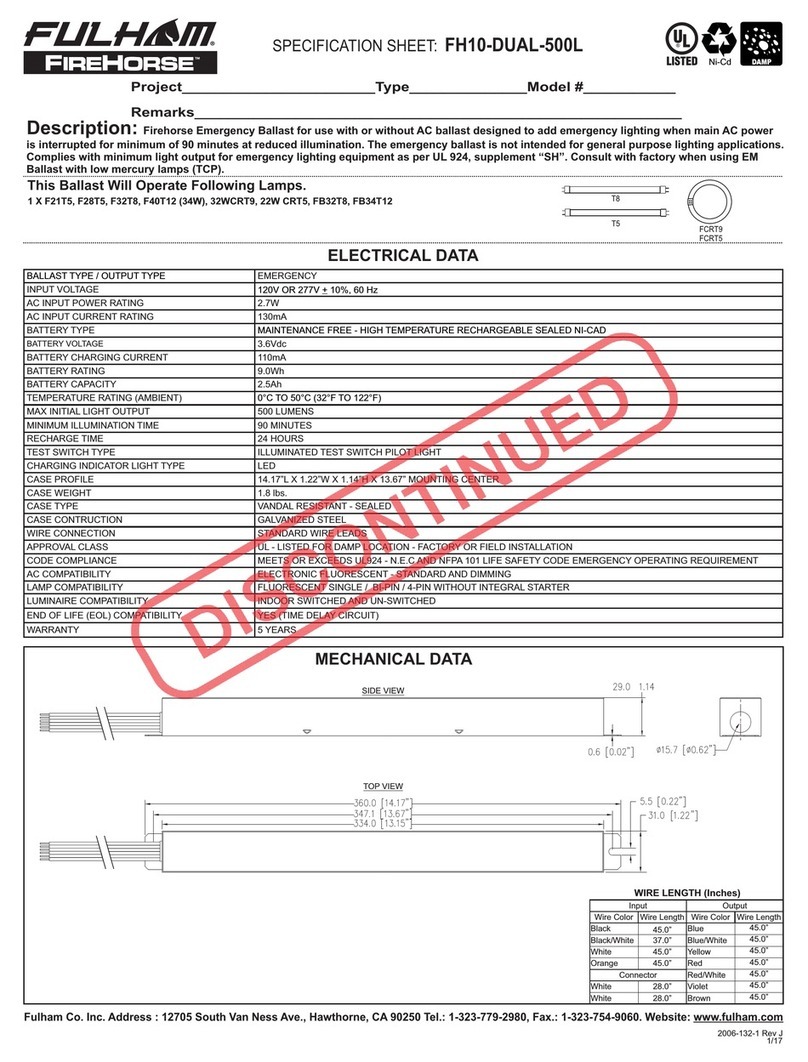 Fulham Firehorse FH10-DUAL-500L Specification sheet Fulham Firehorse FH10-DUAL-500L Specification sheet