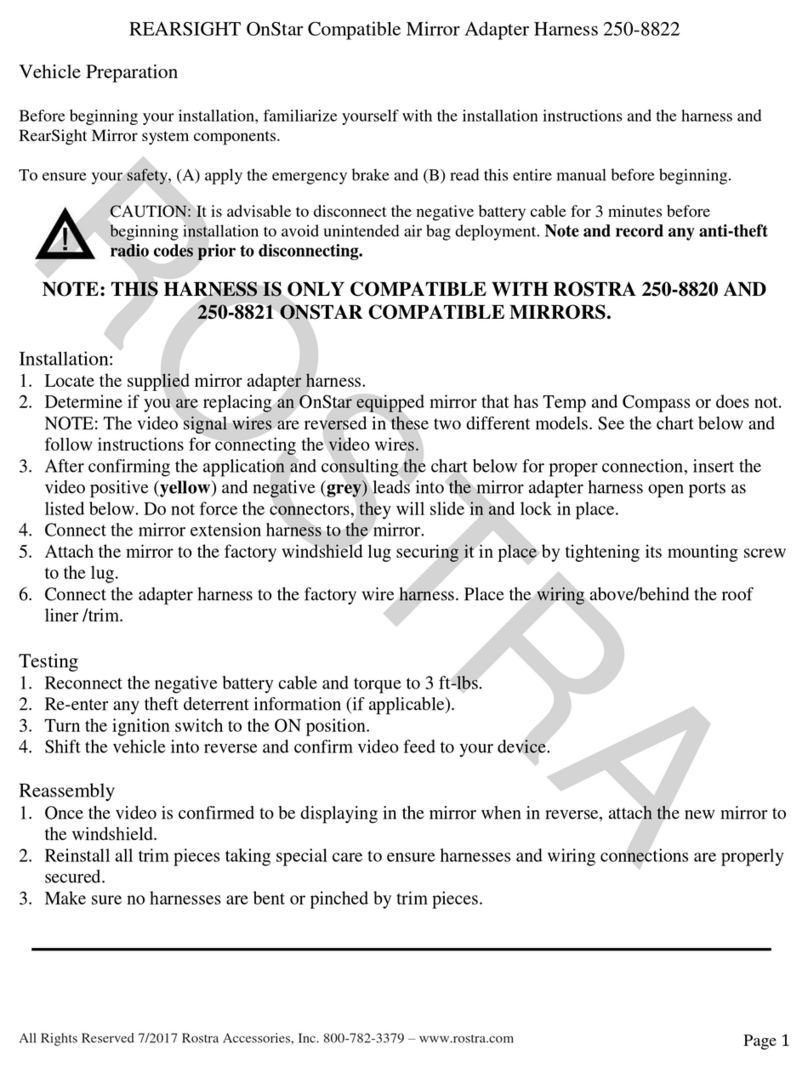 Rostra REARSIGHT OnStar 250-8822 installation instructions
