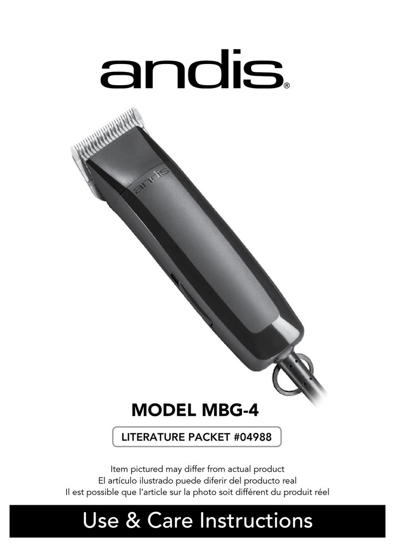 Andis MBG-4 Quick reference guide