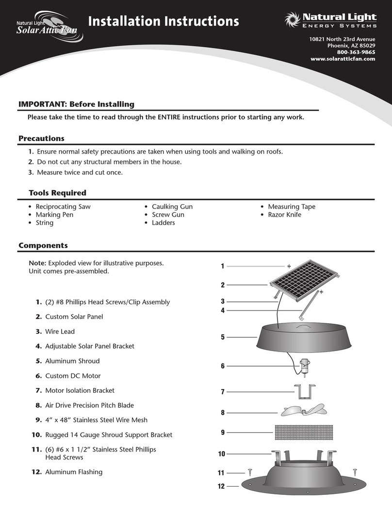 Natural Light Solar Attic Fan User manual