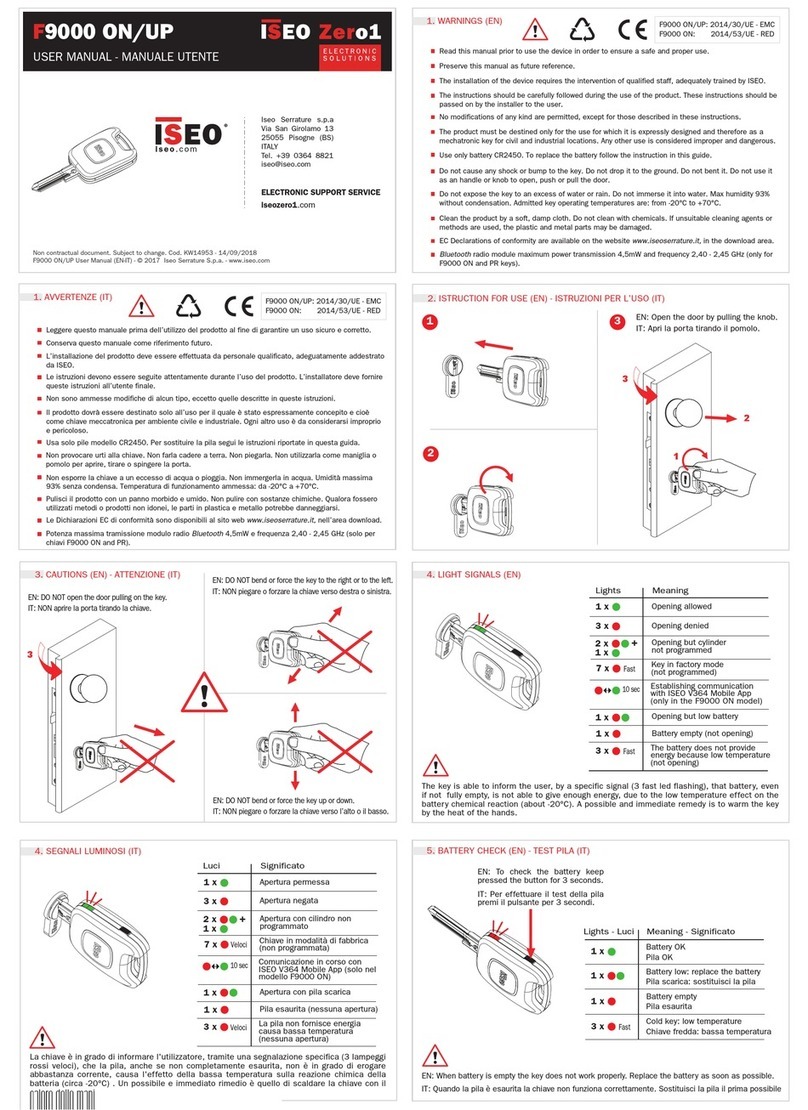 Iseo F9000 ON/UP User manual