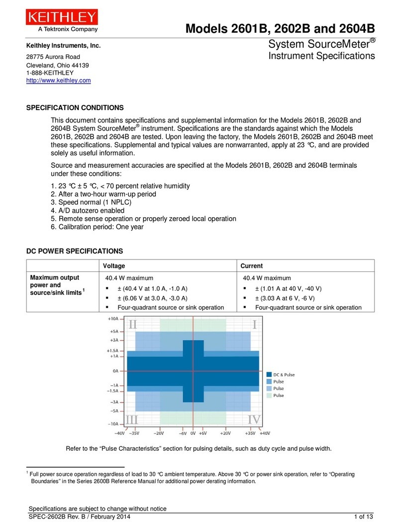 Keithley System SourceMeter 2601B User manual Keithley System SourceMeter 2601B User manual