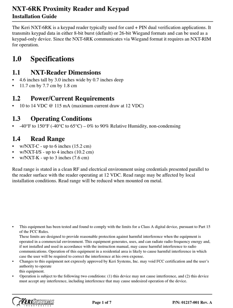 KeriSystems NXT-6RK installation guide