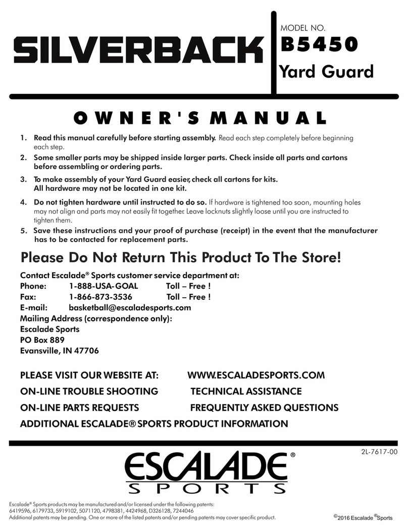 ESCALADE SilverBack B5450 owner's manual