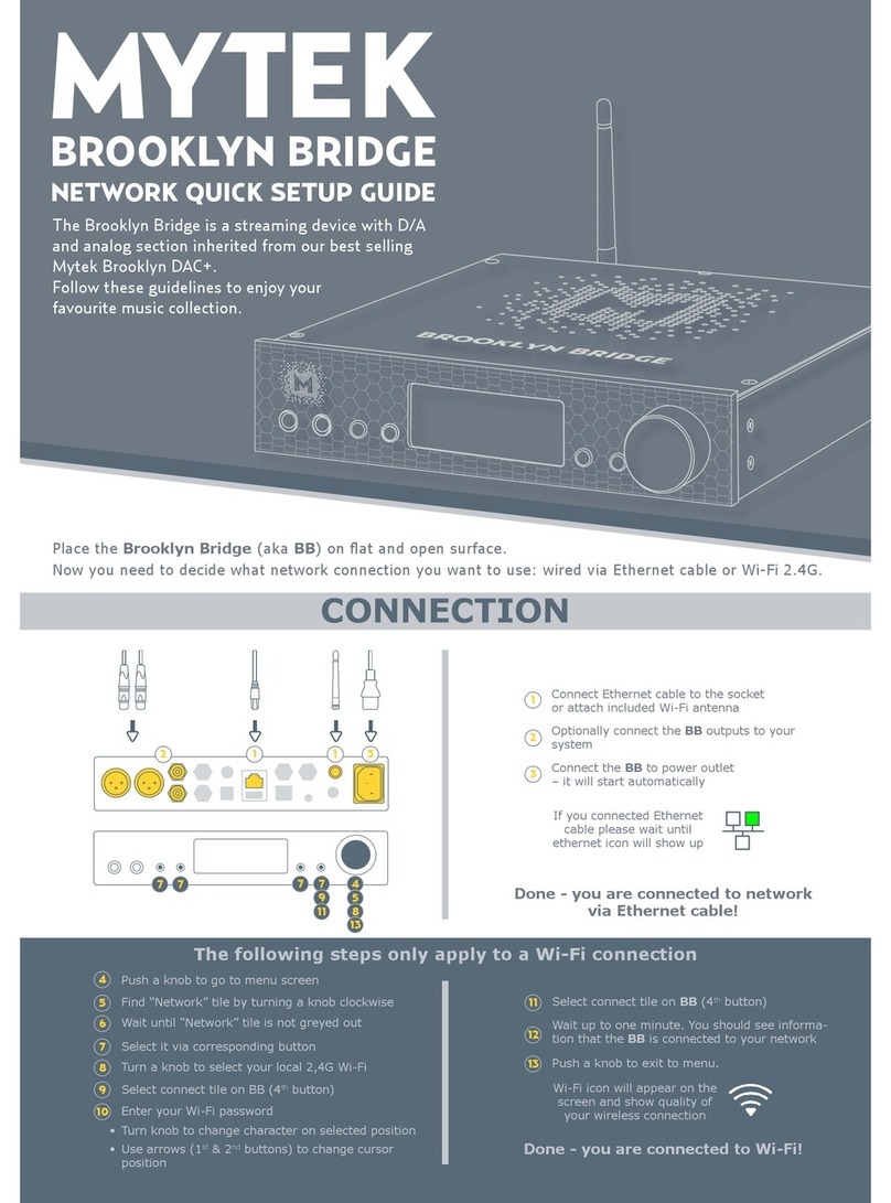 MyTek Brooklyn Bridge Quick setup guide MyTek Brooklyn Bridge Quick setup guide