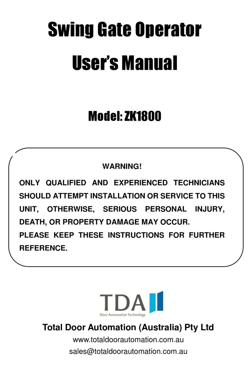 Total Door Automation ZK1800 user manual