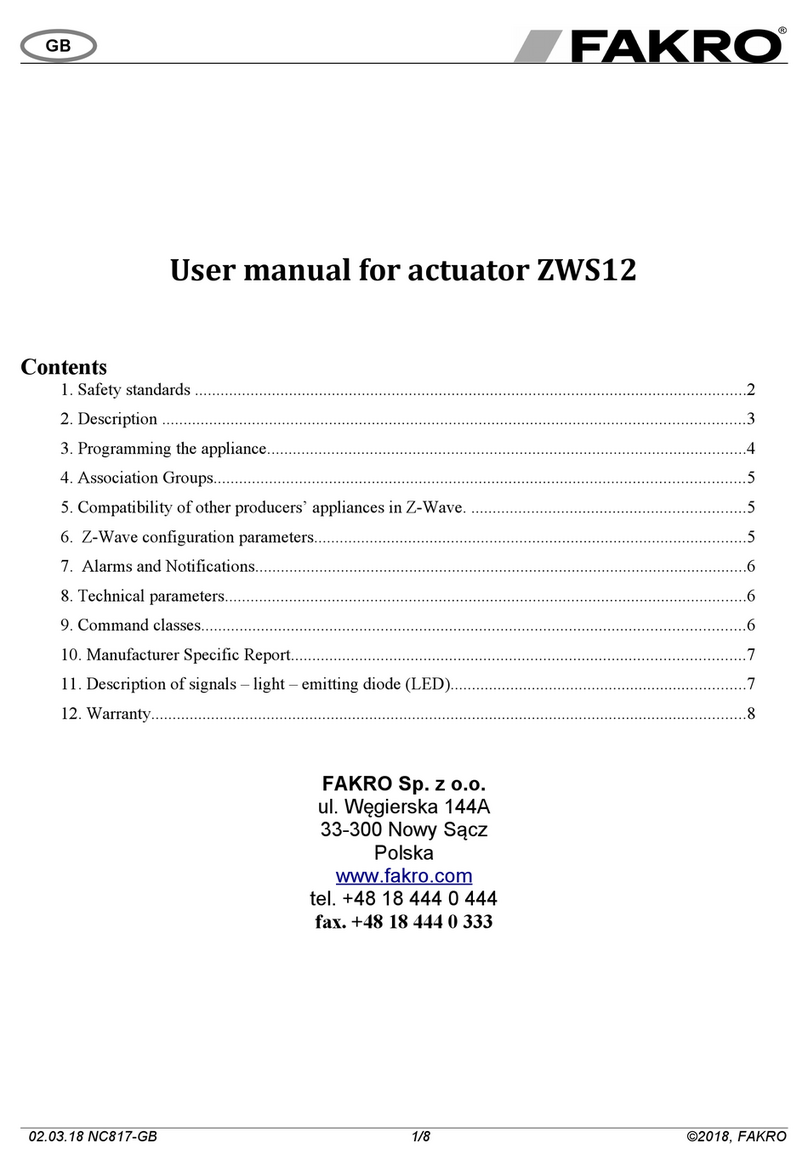 fakro ZWS12 user manual
