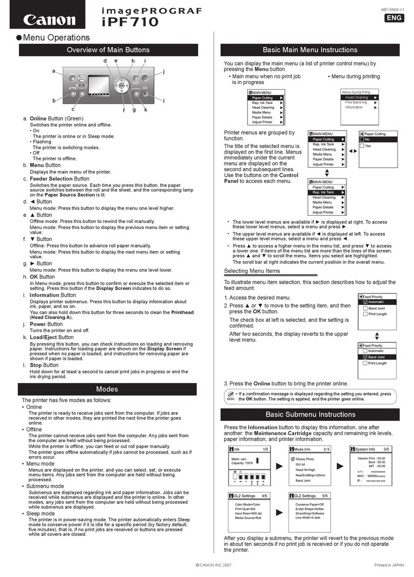 Canon iPF710 - imagePROGRAF Color Inkjet Printer Instruction Manual