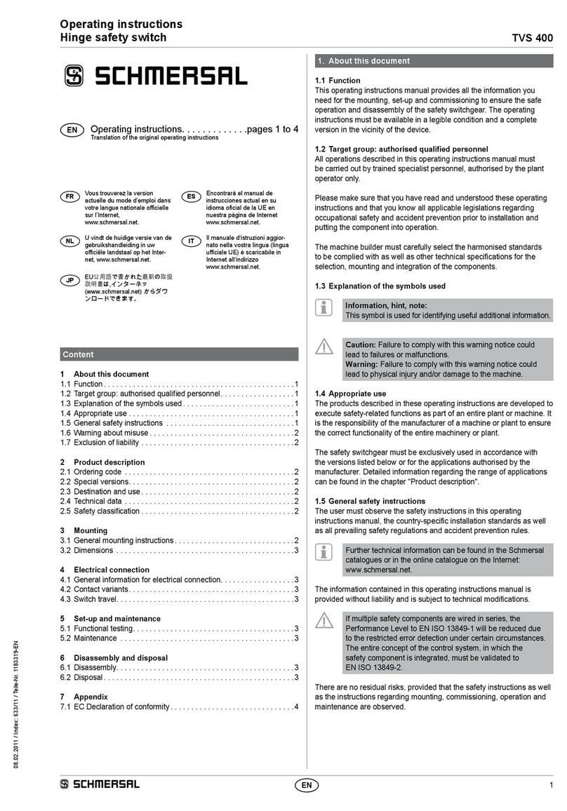 schmersal TVS 400 operating instructions