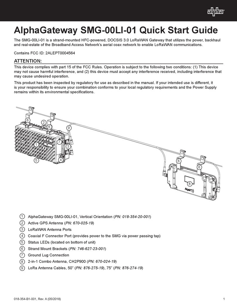 Alpha SMG-00LI-01 User manual
