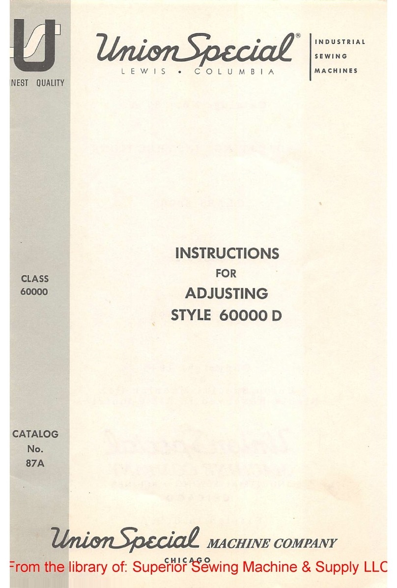 UnionSpecial 60000 D INSTRUCTIONS FOR ADJUSTING