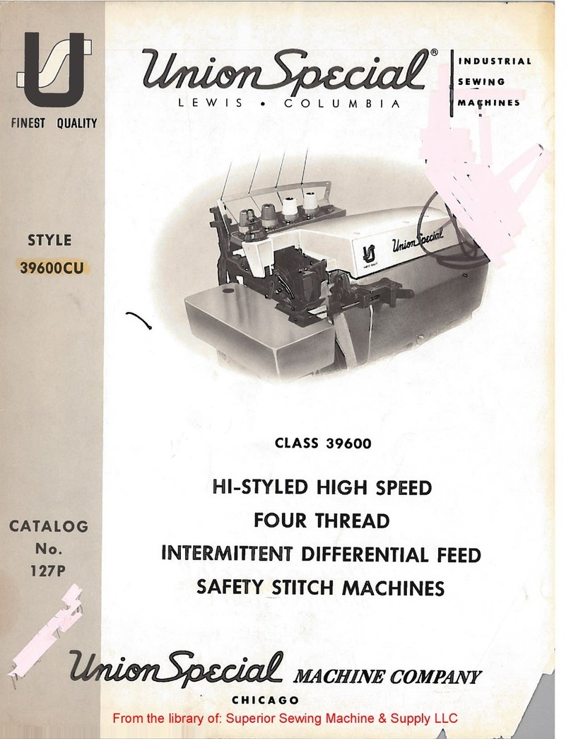 UnionSpecial 39600 CU Instructions for adjusting and operating UnionSpecial 39600 CU Instructions for adjusting and operating