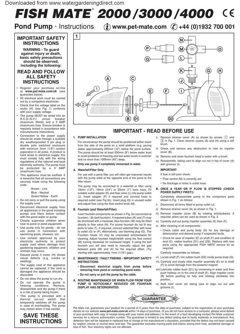 Petmate FISH MATE 2000 instructions