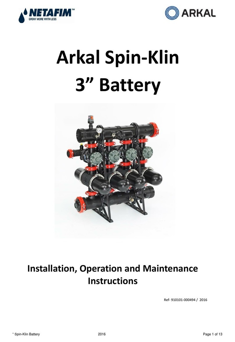 Netafim Arkal 3" Spin-Klin Battery Installation and operating instructions