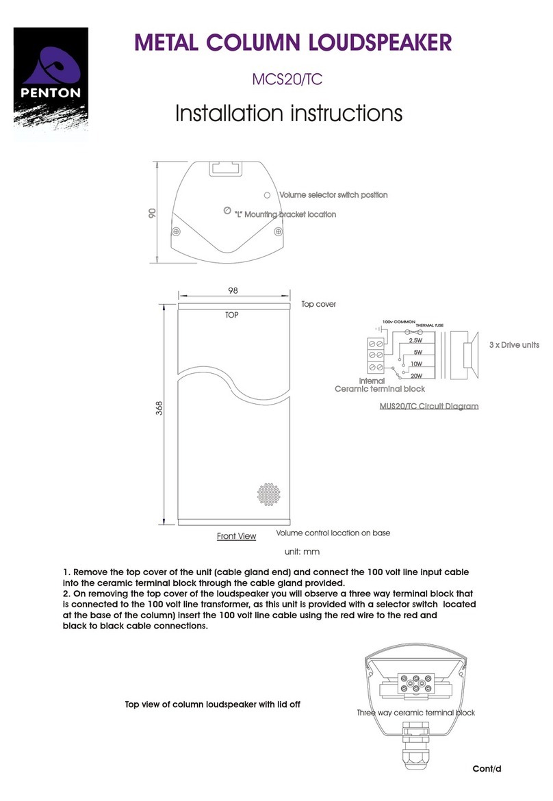 Penton UK Ltd MCS20/TC installation instructions