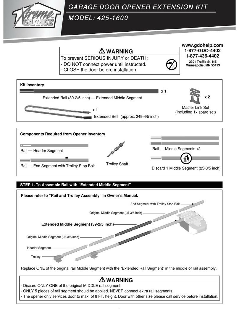 Xtreme Garage 425-1600 owner's manual