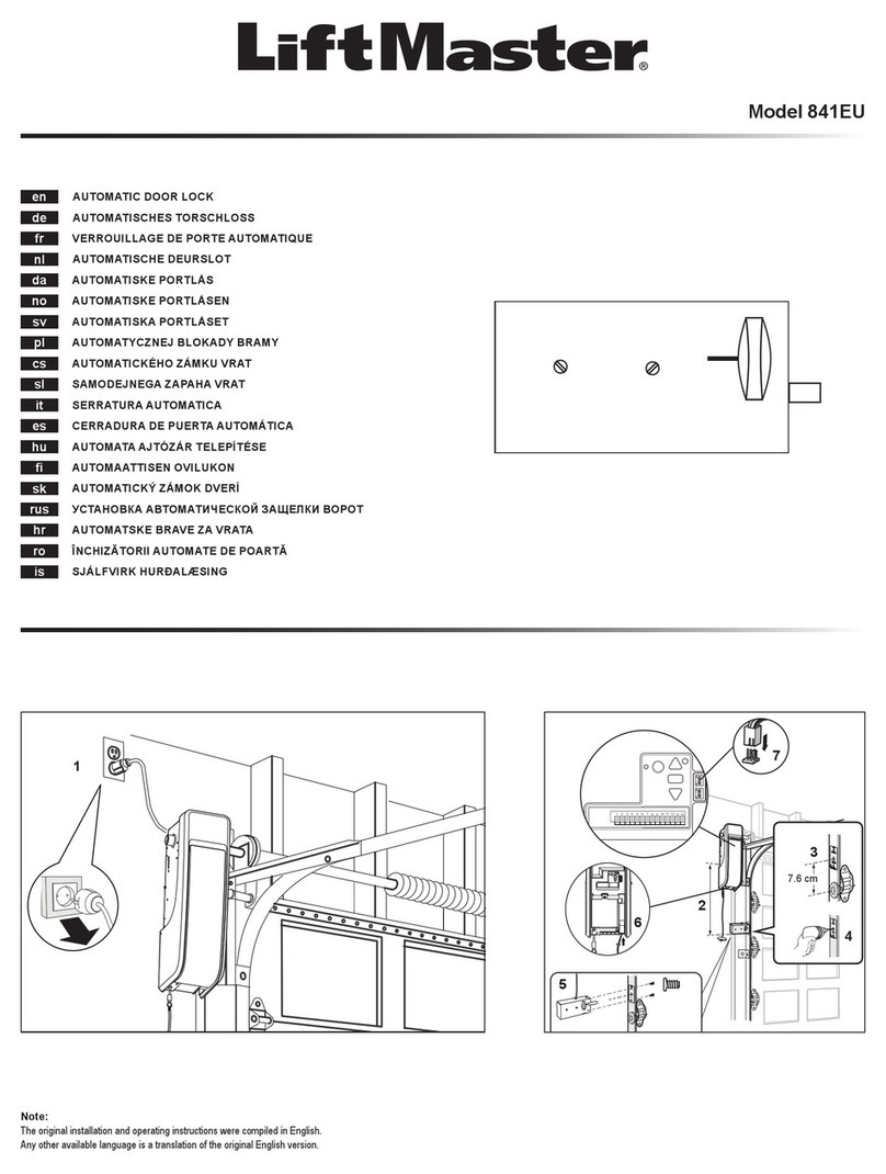 Chamberlain 841EU Installation and operating instructions Chamberlain 841EU Installation and operating instructions