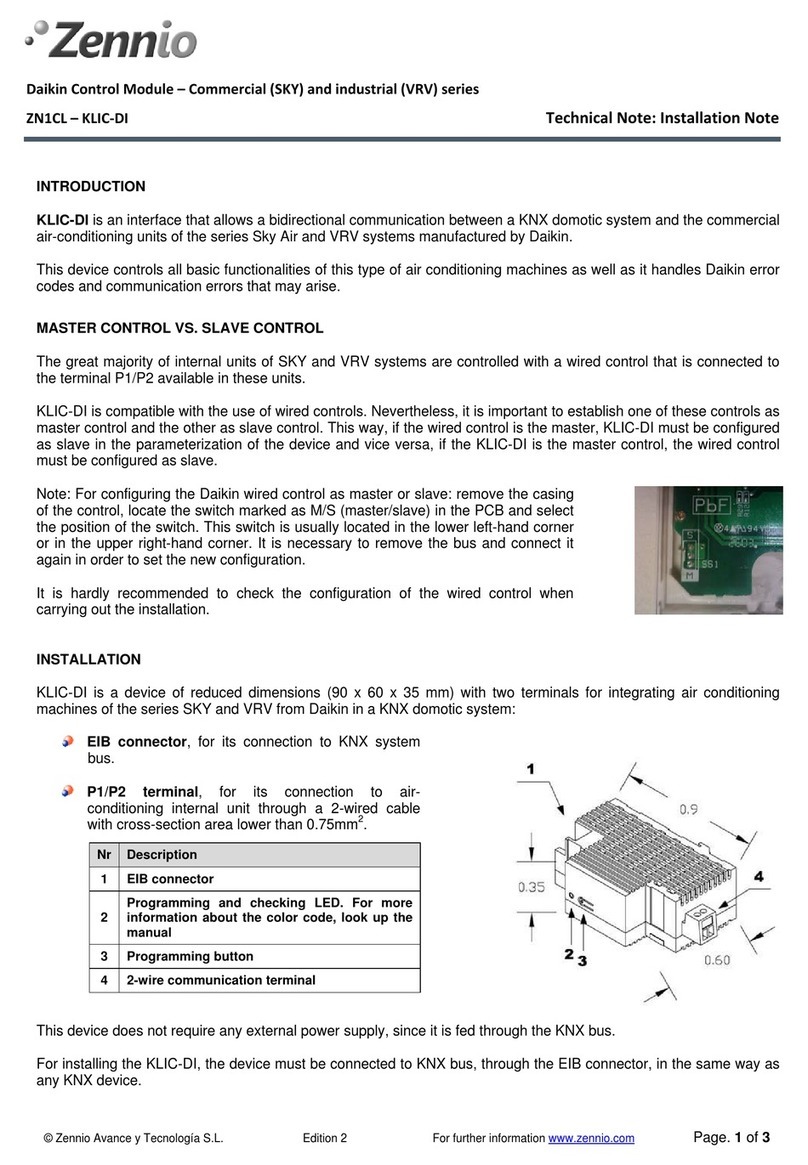 Zennio KLIC-DI Installation notes