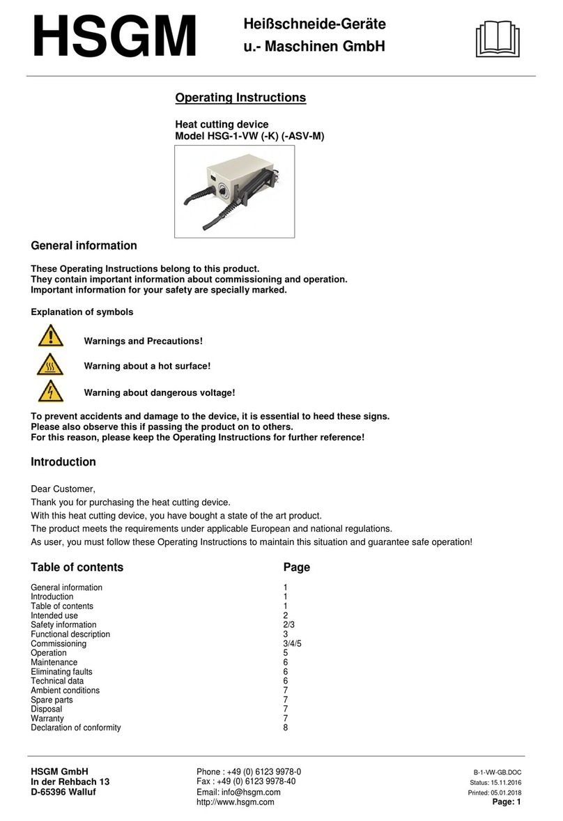 HSGM HSG-1-VW User manual