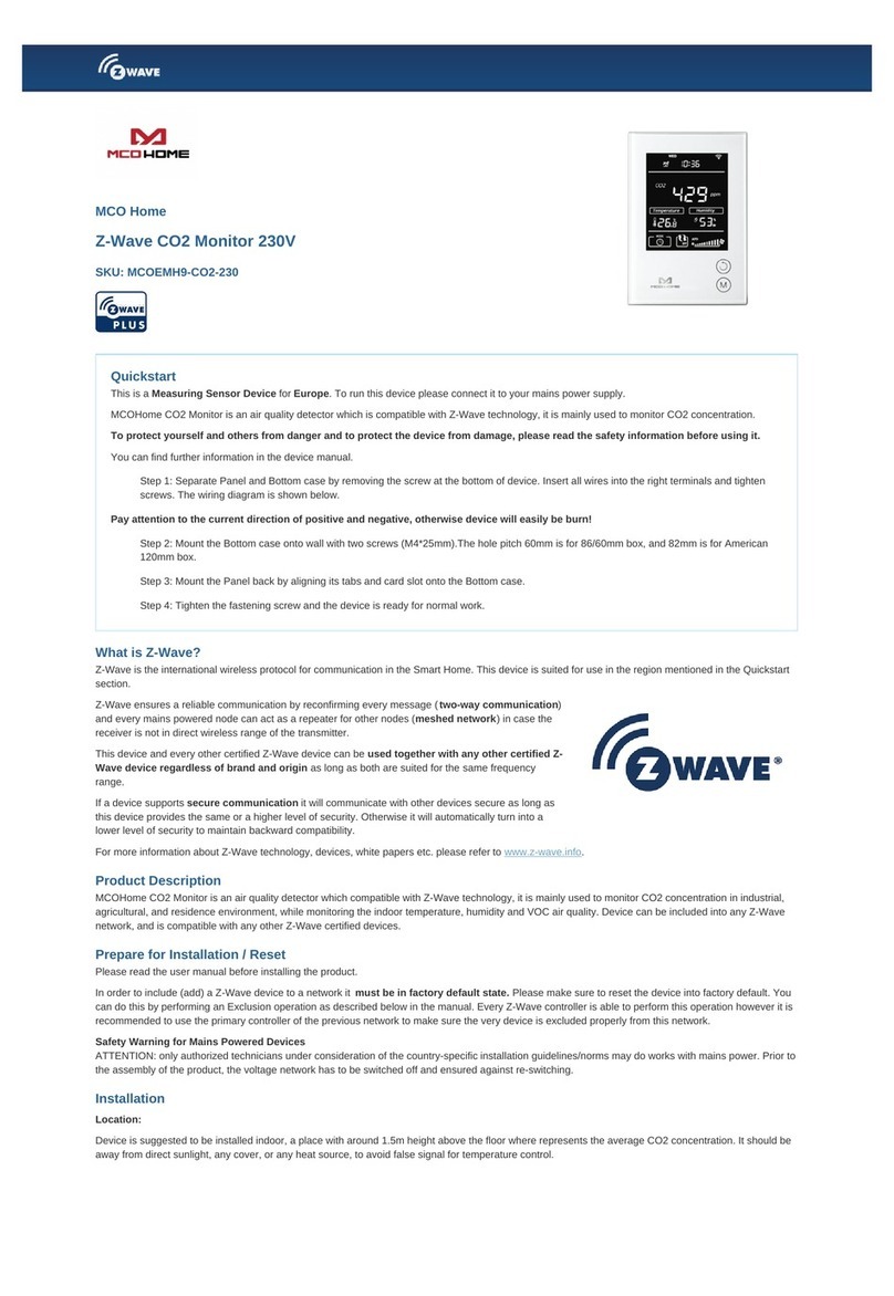 MCOHome MCOEMH9-CO2-230 manual