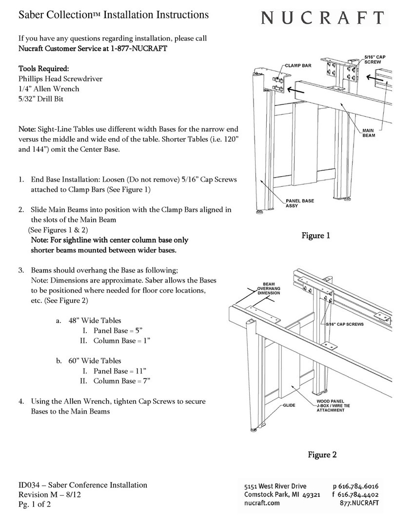 Nucraft Saber Collection User manual Nucraft Saber Collection User manual