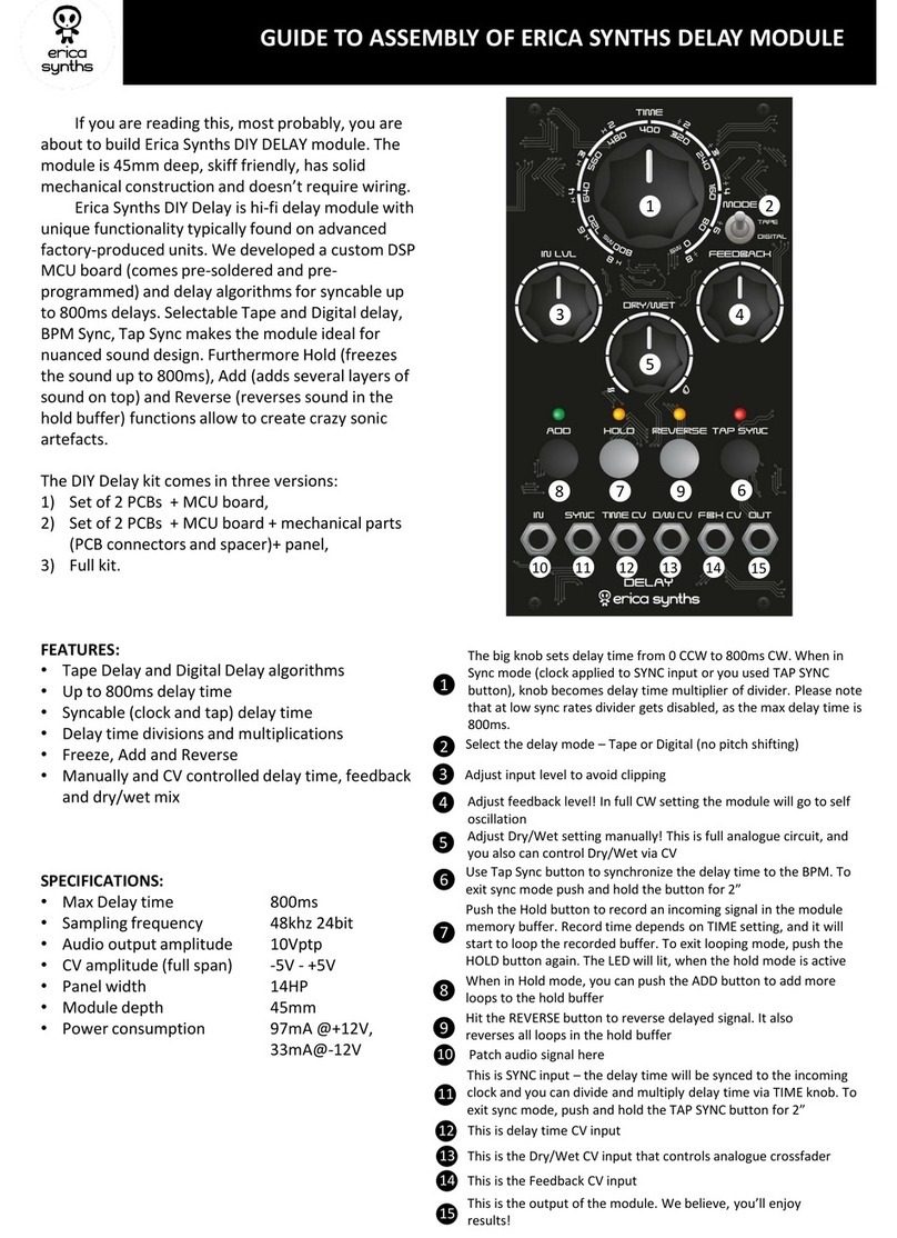 Erica Synths DELAY Assembly guide