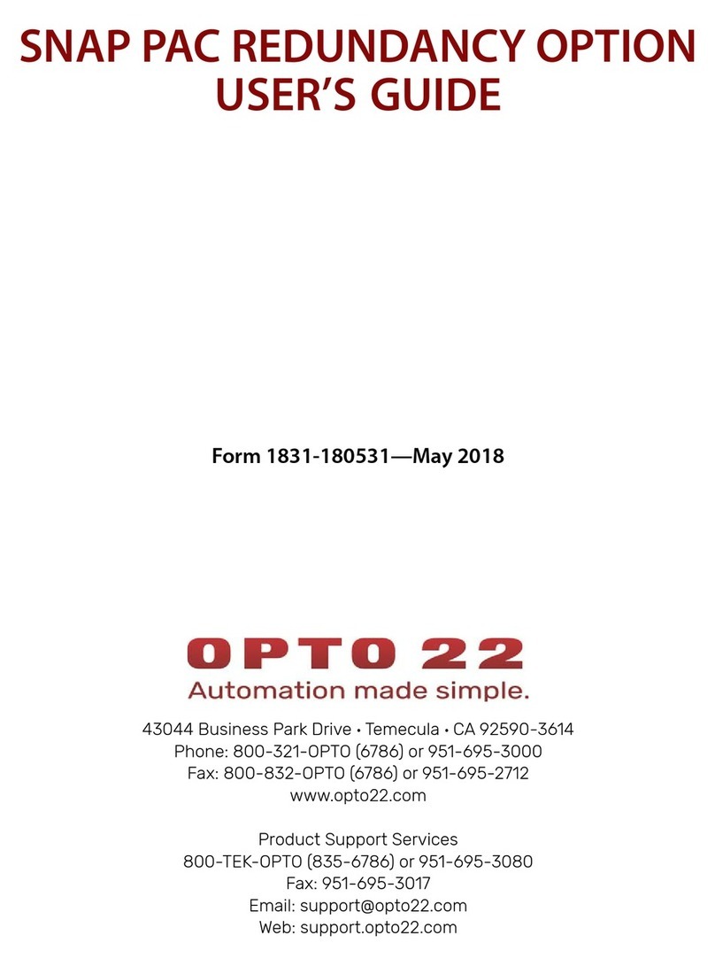 OPTO 22 SNAP PAC Redundancy Option User manual