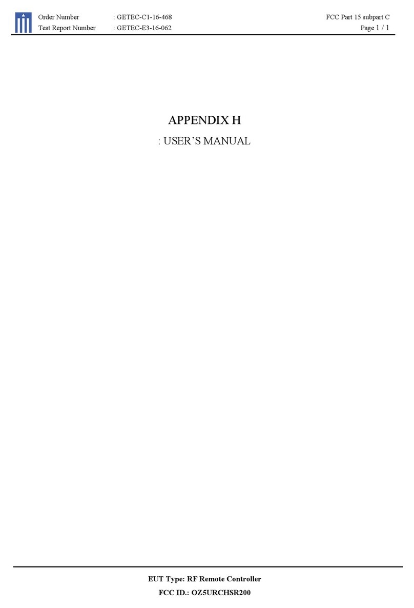 Universal Remote Control HomeSet R200 User manual
